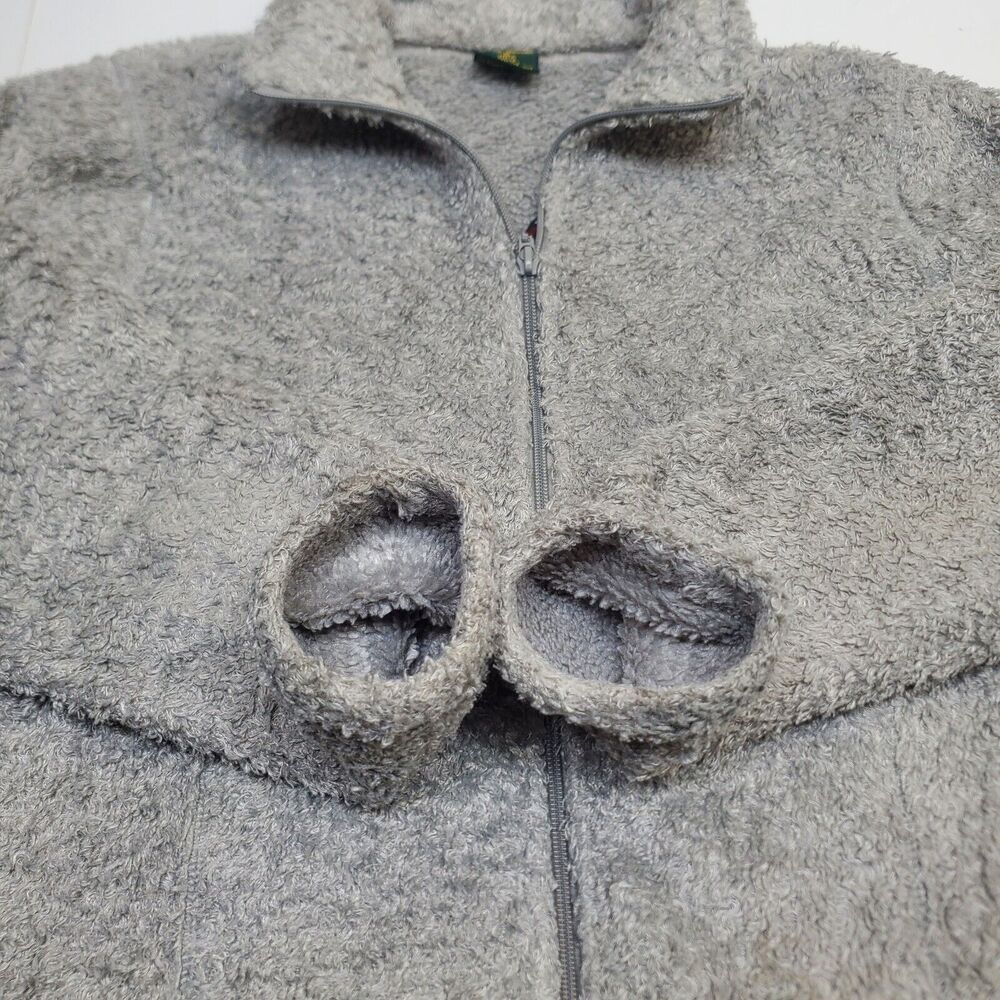 Cabela's Soft Fuzzy Fleece Polartec Jacket Light Gray Womens M Full Zip - Picture 3 of 15